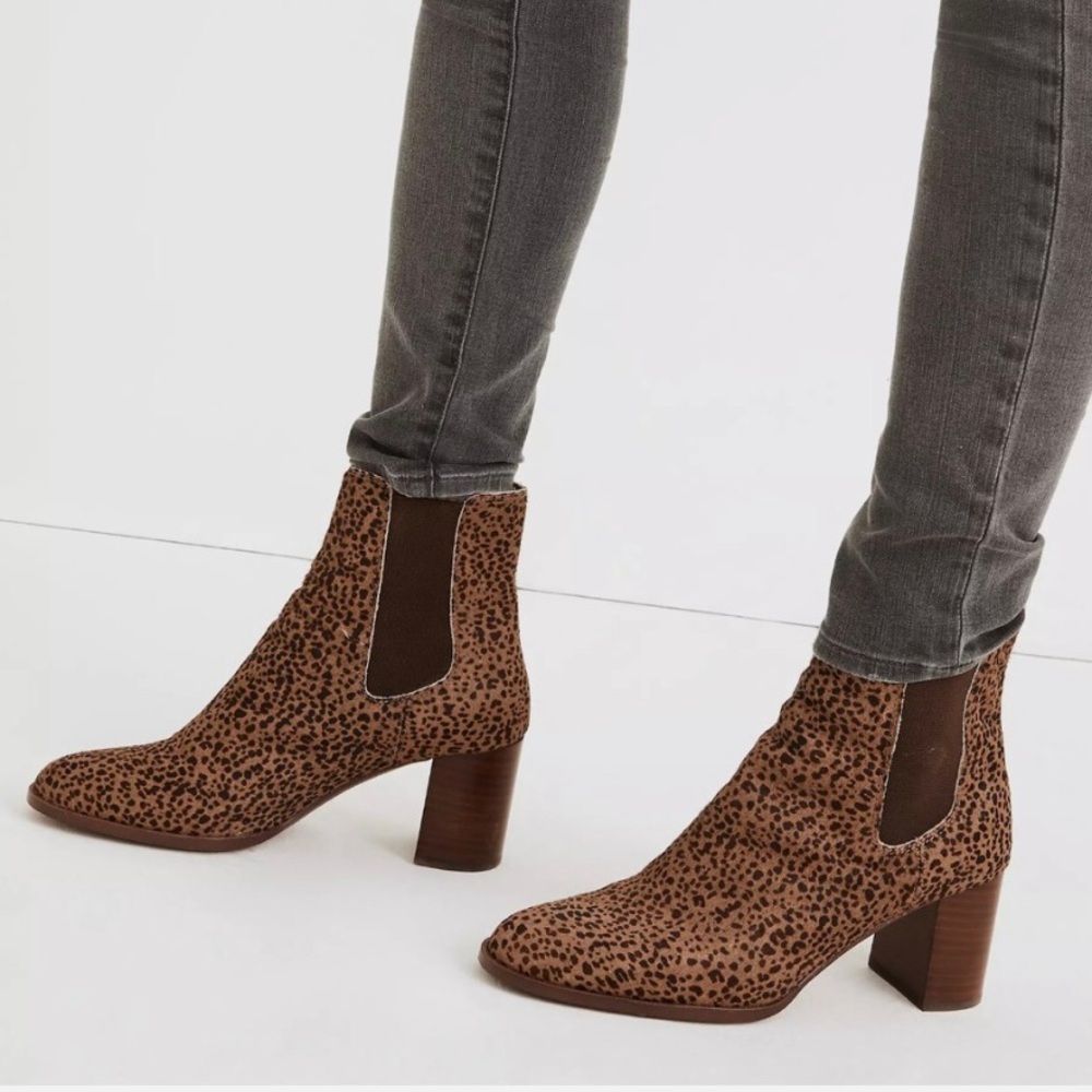 Madewell Brown Leopard Ankle Boots